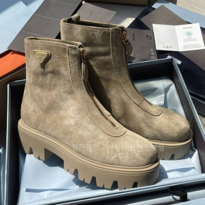 프*다 스웨이드 지퍼 클로저 부티