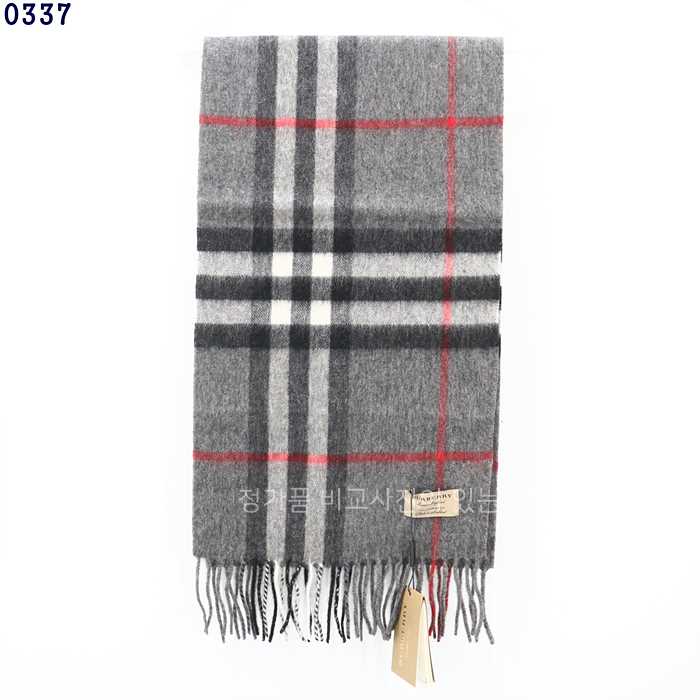 [국내배송] 버*리 슬림 체크 캐시미어 머플러 차콜