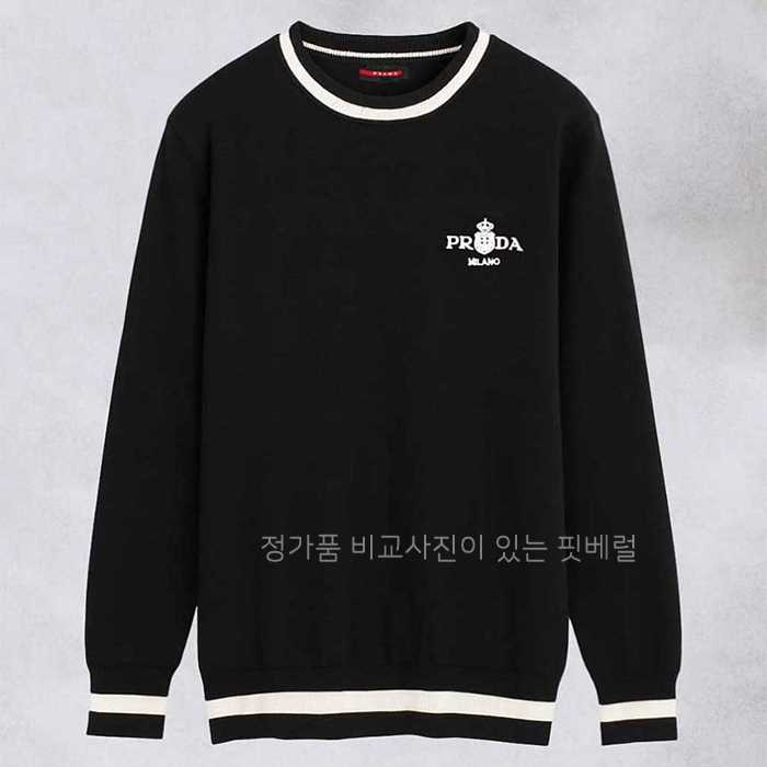 [국내배송] 프*다 자수 로로 배색 울 블렌드 니트 풀오버