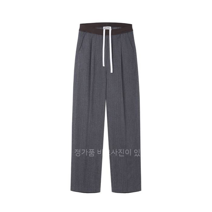 미*미우 스트라이프드 울 블렌드 팬츠