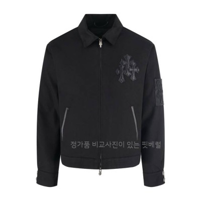 크*하츠 십자가 레더 패치 코튼 자켓