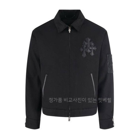 크*하츠 십자가 레더 패치 코튼 자켓