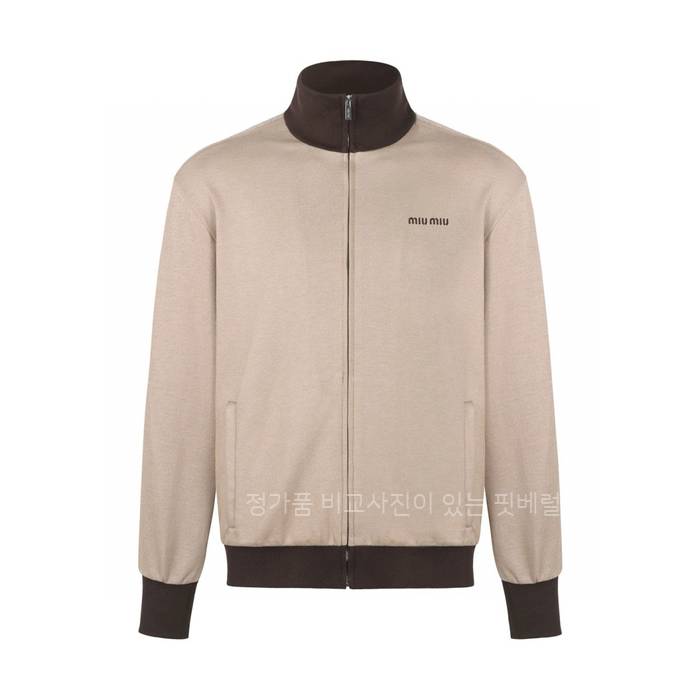 미*미우 플레인 니트 트랙 자켓