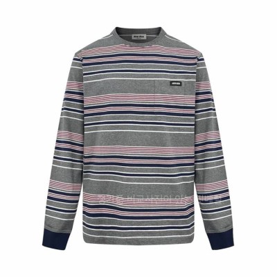 미*미우 스트라이프드 긴팔티셔츠