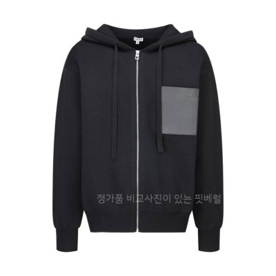 로*베 애너그램 레더 패치 후드집업 자켓