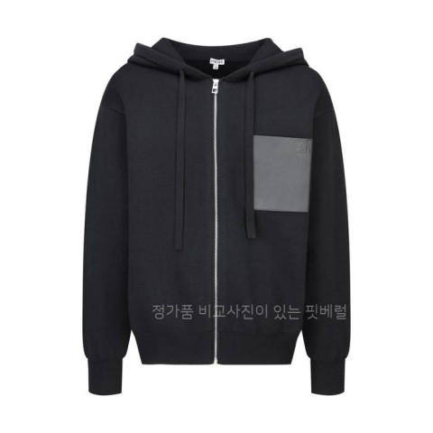 로*베 애너그램 레더 패치 후드집업 자켓