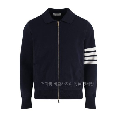 톰*라운 4-바 카라 울 니트 집업 자켓