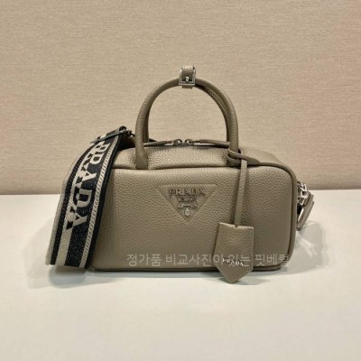 프*다 1BB102 로고 레더 탑핸들백