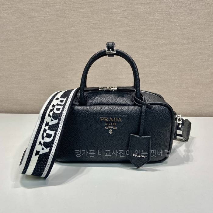 프*다 1BB102 로고 레더 탑핸들백