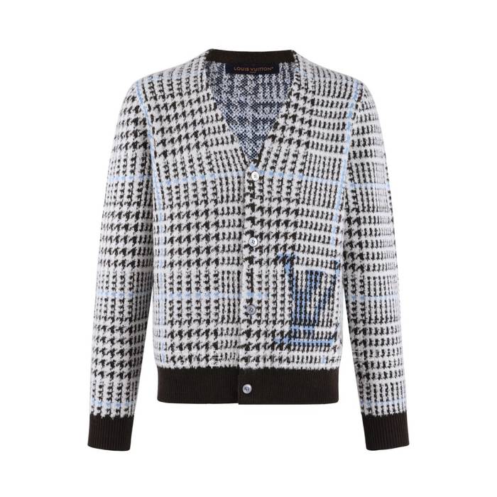 루*비통 텍스처드 플레드 가디건