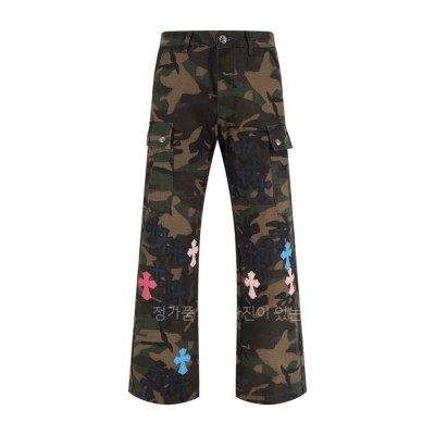 크*하츠 카모 플라주 크로스 패치 워크 팬츠