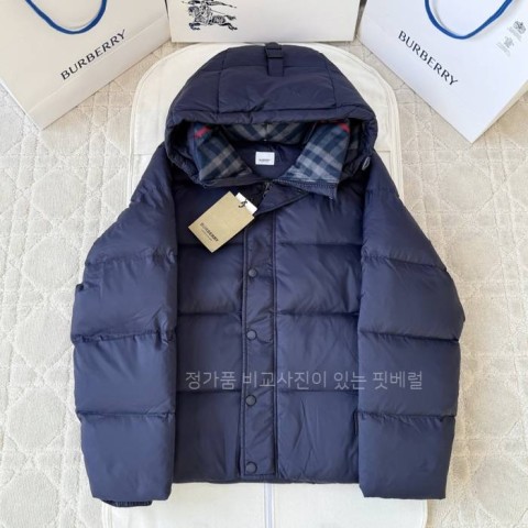 버*비 솔리드 체크 다운 패딩