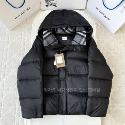 버*비 솔리드 체크 다운 패딩