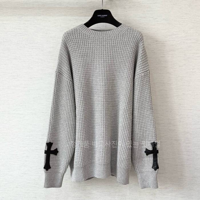 크*하츠 십자가 패치 와플 니트