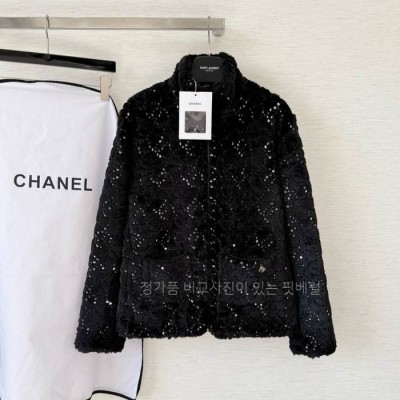 샤* 시퀸 플러시 퍼 자켓