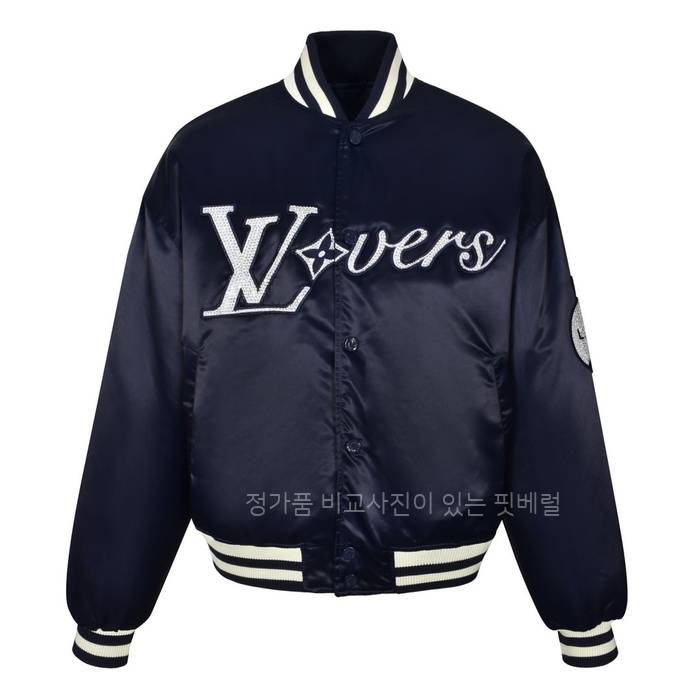 루*비통 자수 나일론 베이스볼 블루종 자켓