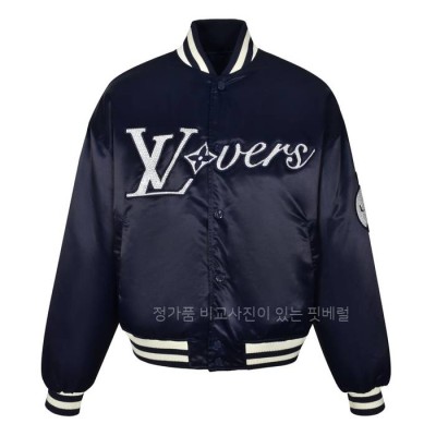 루*비통 자수 나일론 베이스볼 블루종 자켓