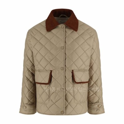 미*미우 코듀로이 카라 체크 코튼 자켓