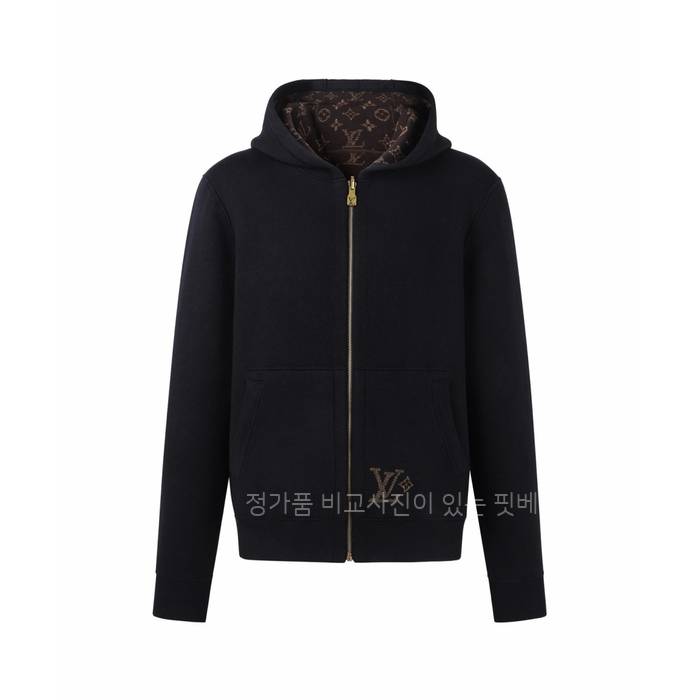 루*비통 모노그램 리버서블 더블 페이스 후디드 블루종 자켓