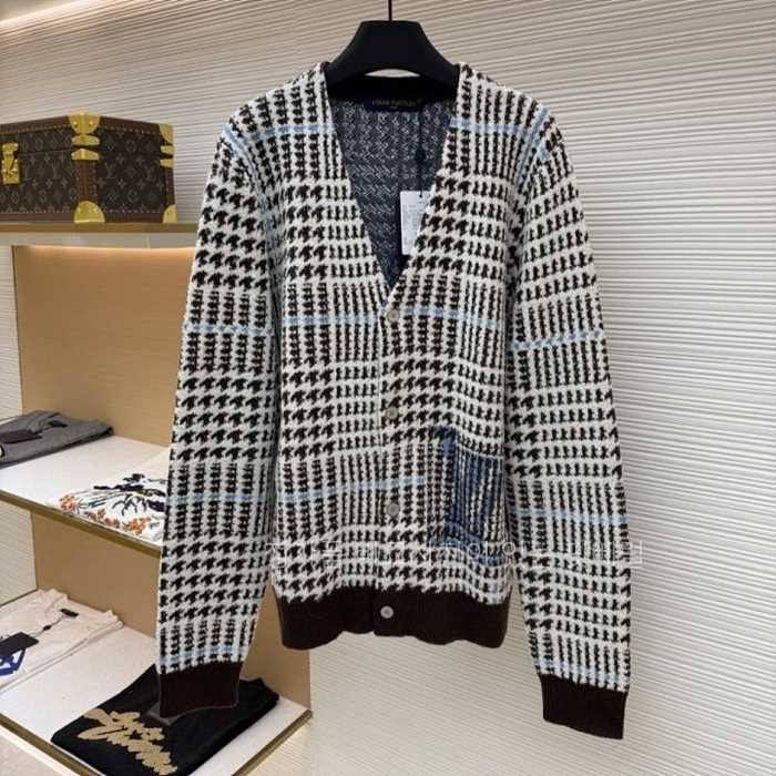 [국내배송] 루*비통 텍스처드 플레드 가디건