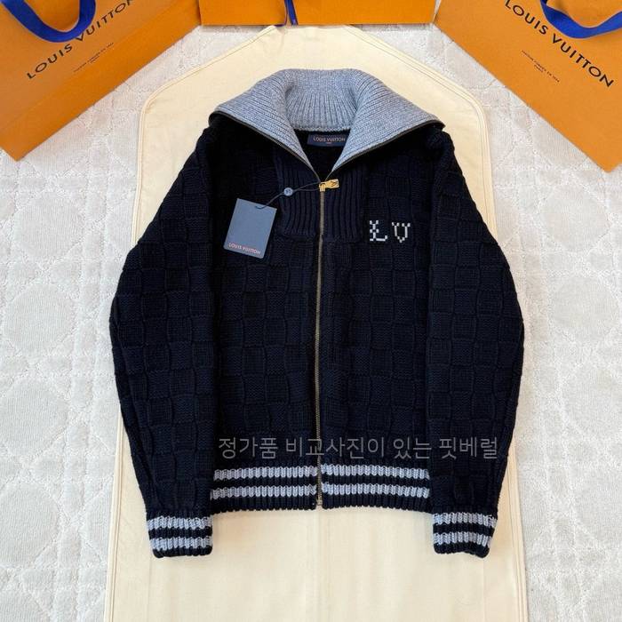 루*비통 다미에 니트 블루종 자켓