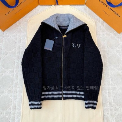 루*비통 다미에 니트 블루종 자켓