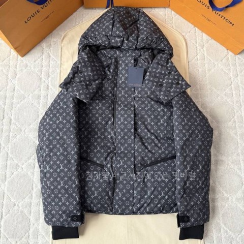 루*비통 데님 이펙트 모노그램 스키 다운 패딩 여성용