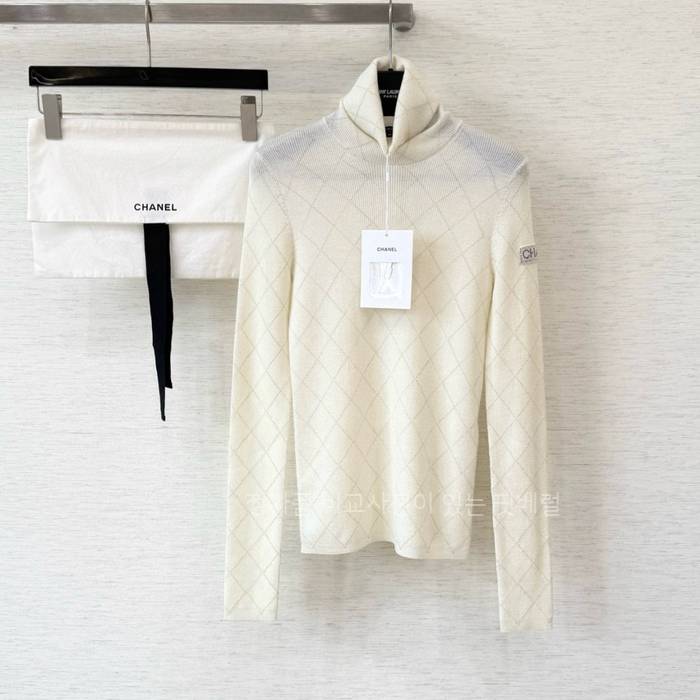 샤* 핫픽스 체크 하이넥 니트