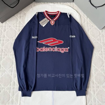 발*시아가 3B 풋볼 롱 슬리브 V넥 긴팔티셔츠