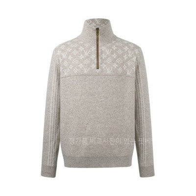 루*비통 리브드 울 하프 지퍼 풀오버 니트