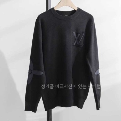 [국내배송] 루*비통 심플 자수 와펜 로고 라운드 니트