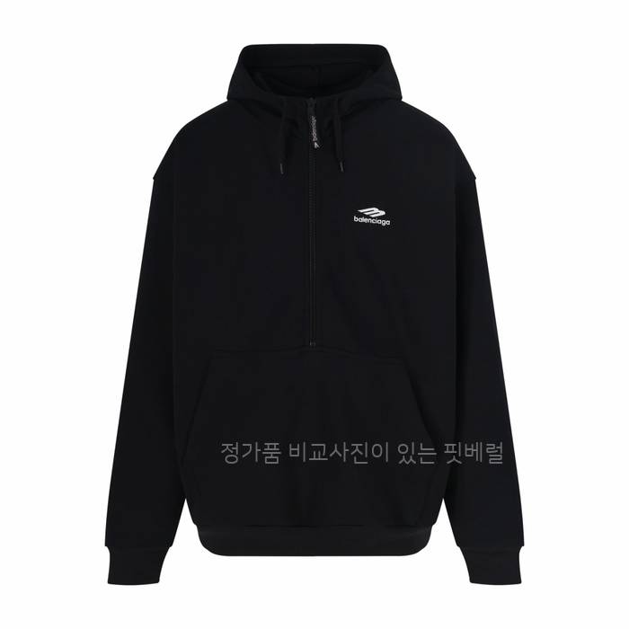 발*시아가 3B 스포츠 아이콘 하프 지퍼 후드티셔츠