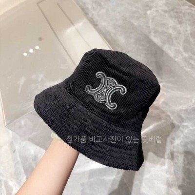 [국내배송] 셀*느 올블랙 시그니처 로고 골덴 버킷햇 모자