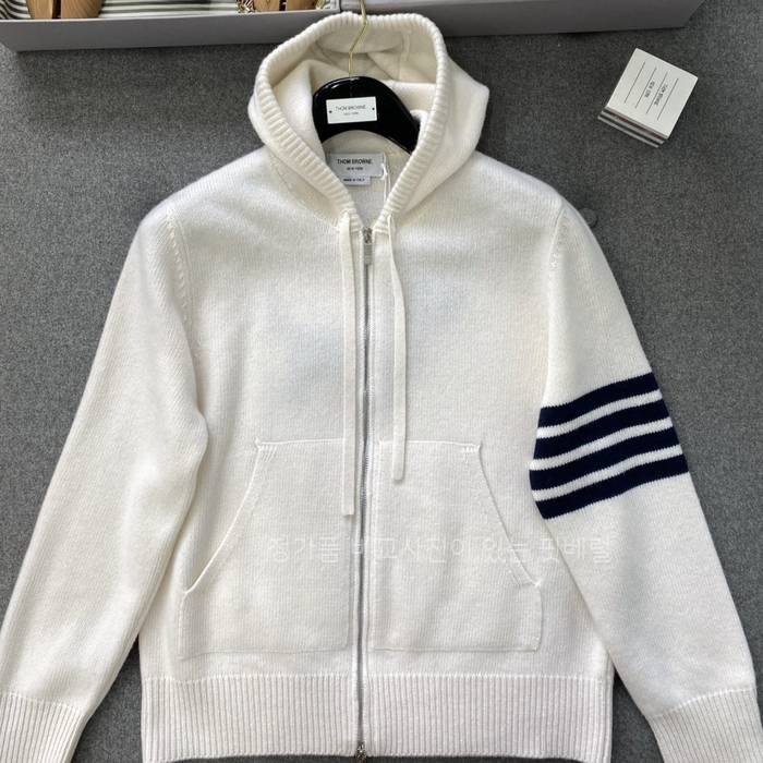 톰*라운 4-바 도그 인따르시아 울 후드 집업 자켓