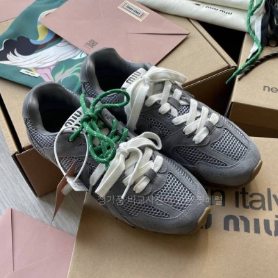 미*미우x뉴*란스 530 SL 스웨이드 메시 스니커즈