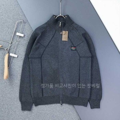 [국내배송] 구* GG 스틸로고 클래식 니트 집업 자켓