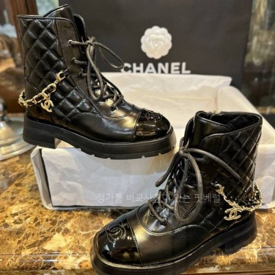 샤* 23B 퀄티드 체인 레이스업 부츠