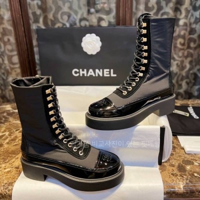 샤* 레이스업 앵클 부츠