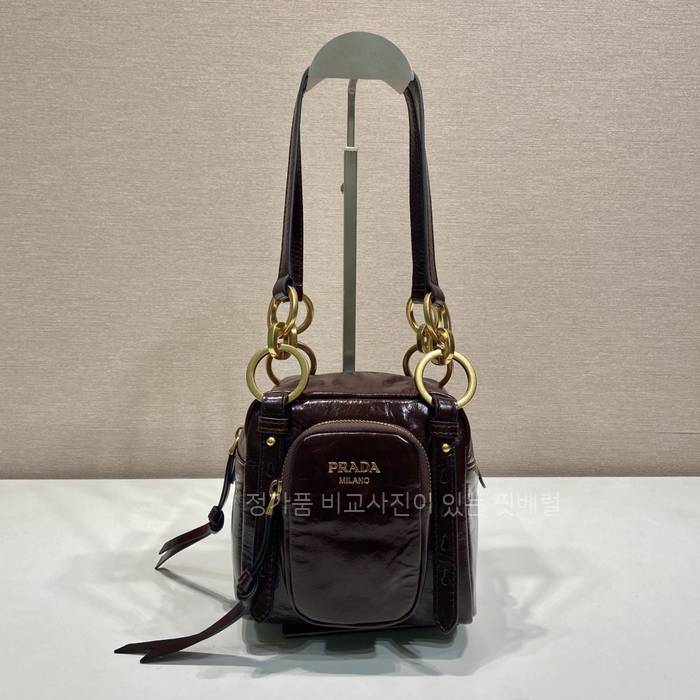 프*다 1BB137 댕글 가죽 핸드백 미니
