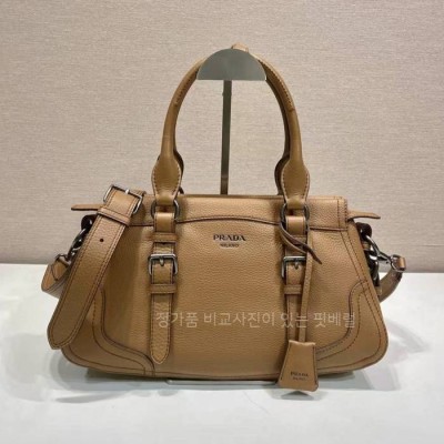 프*다 1BG604 로고 프린트 가죽 라지 토트백