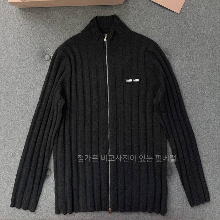 미*미우 울 캐시미어 집업 가디건