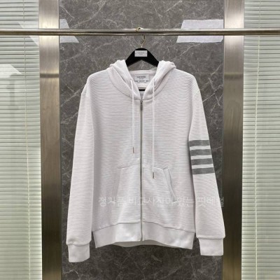 톰*라운 4-바 스트라이프 와플 후드집업 자켓