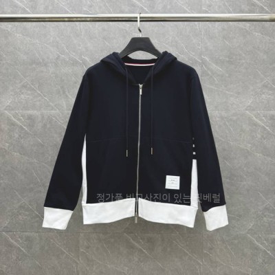 톰*라운 사이드 4-바 저지 루프백 후드집업 자켓