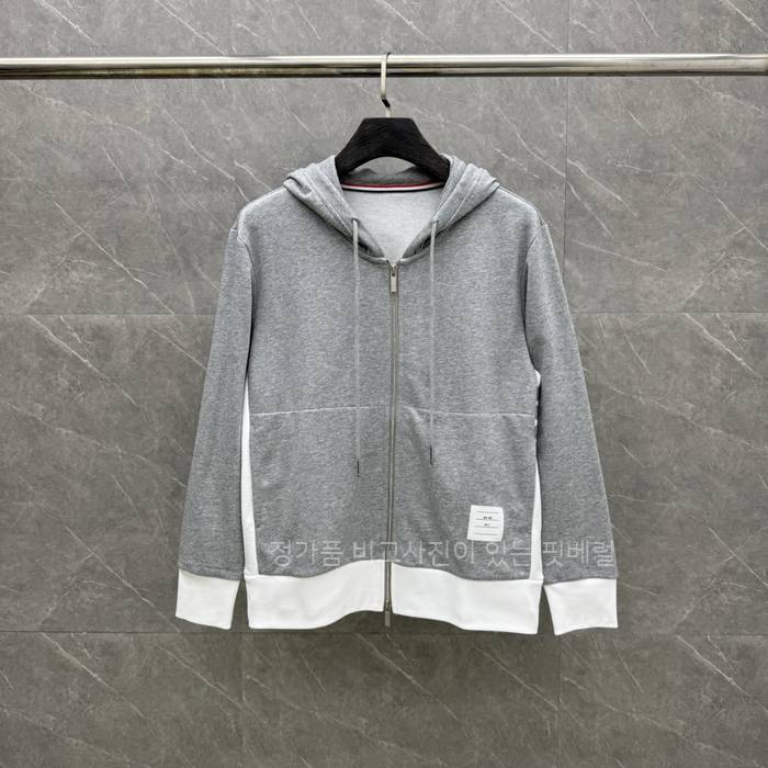 톰*라운 사이드 4-바 저지 루프백 후드집업 자켓