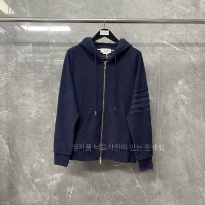 톰*라운 4-바 코튼 시그니처 후드집업 자켓