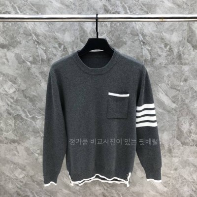 톰*라운 4-바 스티치 코튼 티핑 니트