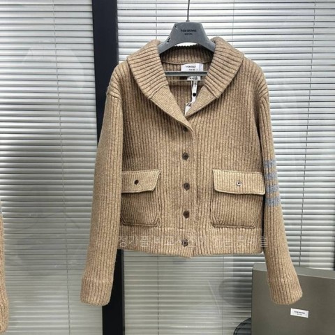 톰*라운 보일드 메리노 울 4-바 봄버 자켓 여성용