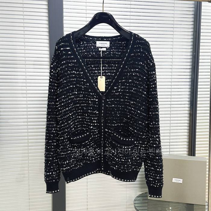 톰*라운 아이래쉬 트위드 자카드 가디건