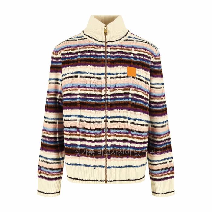 루*비통 스트라이프드 케이블 니트 트랙톱 자켓