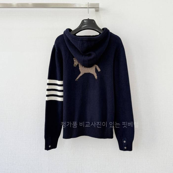 톰*라운 홀스 인타르시아 4-바 니트 후드집업 자켓